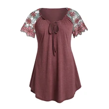 ROSE GAL Women T-Shirts Summer Tops Female L-5XL Plus Size Lace Up Long Tunic Cut Out T Shirt Casaul Tees Sexy Harajuku TShirt