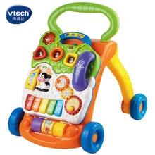 VTECH O Baby Walker Toys Multifuctional малыш тележка сидя-к-стойке ABS музыкальные ходунки с регулируемым винтом для малышей