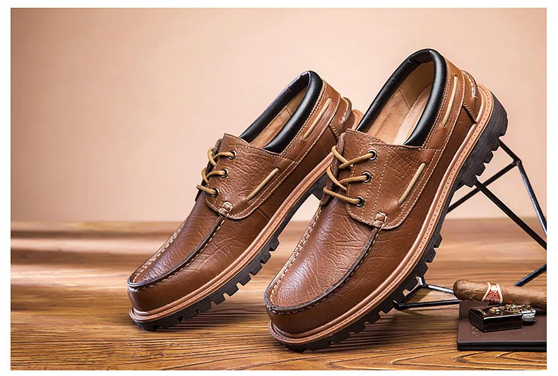 NPEZKGC/Новинка года; мужские кожаные туфли в стиле панк; мужские водонепроницаемые мокасины ручной работы на шнуровке в стиле ретро; повседневные туфли-оксфорды