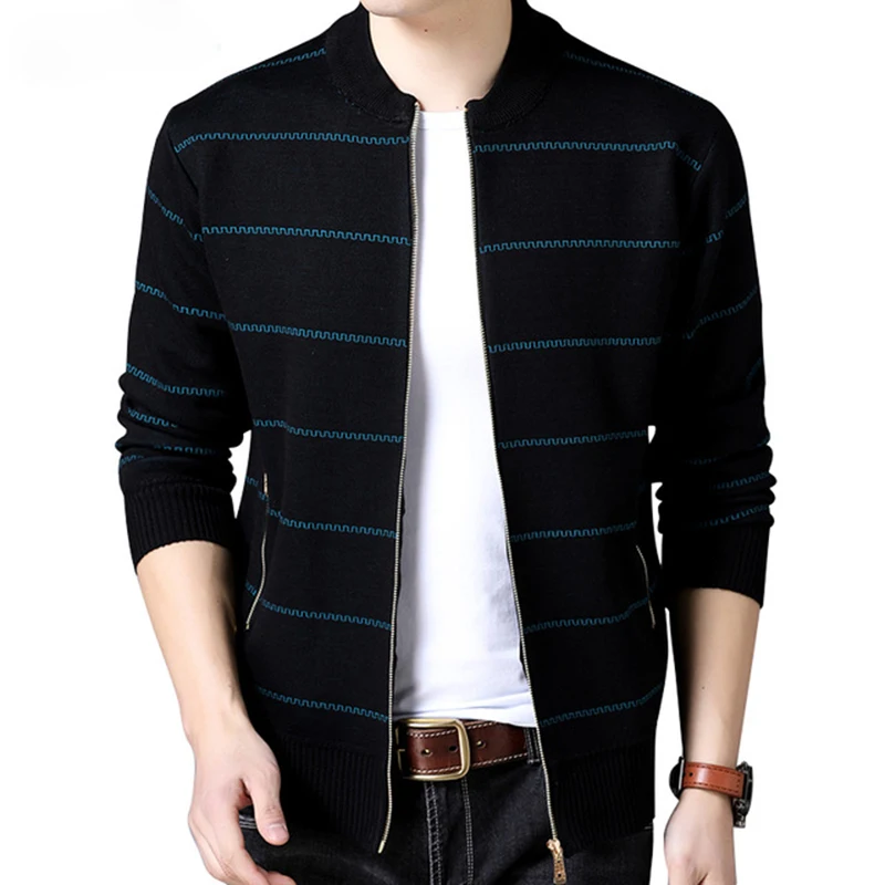 

2019 New Fashion Brand Clothing Jacket Men Casual Mandarin Collar Mens Coat Pockets zipper Contrast Color Mens Jackets And Coats