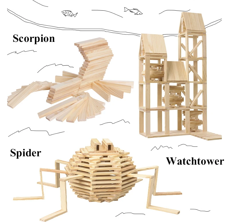 100 шт Детские игрушки Монтессори дети Jenga деревянное здание блокирует обучение образовательный Дошкольный обучение Brinquedos Juguetes
