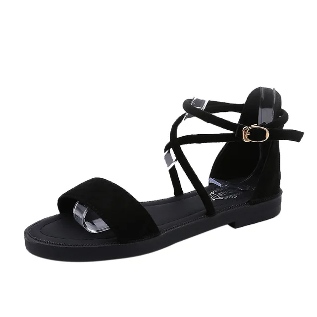 Women Sandals Flat Cross Straps Open Toe Buckle Low Heel Sandals Wedge Summer Shoes Women Sandals Flat Cross Straps Open Toe Buckle Low Heel Sandals Wedge Summer Shoes