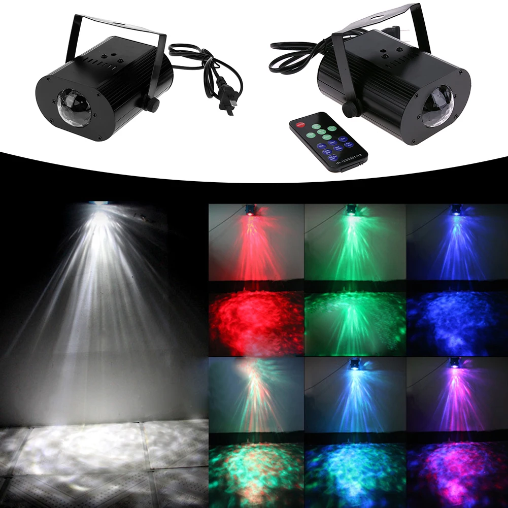 

Stage Ligting-Remote 9W LED IP15 Indoor Use Water Wave Effect Ripple LED Projector Stage Remote RGB Light for DJ KTV Pub Disco