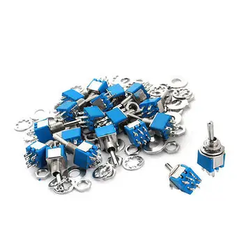 

20PCS AC 125V 3A 6mm Panel Mount Dia DPDT ON/ON Locking Toggle Switch