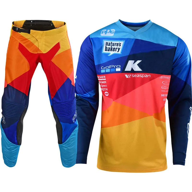 

2019 TOP Motocross Gear Set With Snapback Top ATV MX Moto Combos Off Road Motorcycle Jersey And Pant Include Team Cap