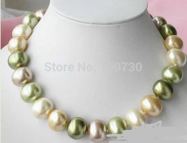

Jewelr 003453 HUGE 17" 20MM multicolor RICE SOUTH SEA SHELL PEARL NECKLACE