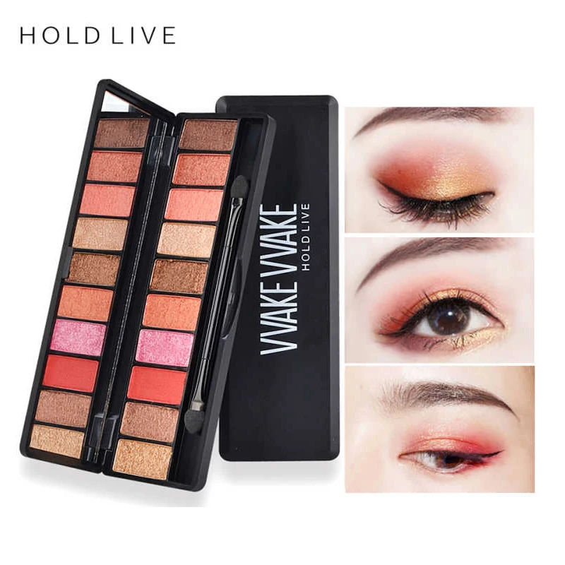 

HOLD LIVE 10 Colors Eyeshadow Palette Matte Diamond Glitter Pigment Eye Shadow Palettes With Blush Makeup Set Cosmetics Beauty