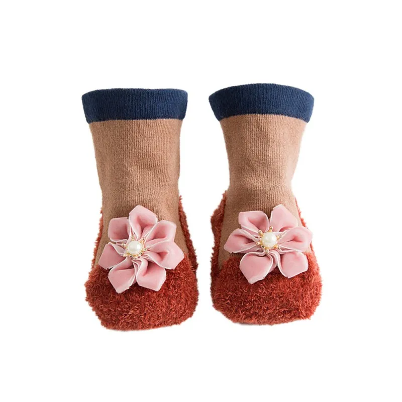 Детские носки с героями мультфильмов нескользящие носки для новорожденных девочек и мальчиков тапочки зимние носки - Цвет: 02-5
