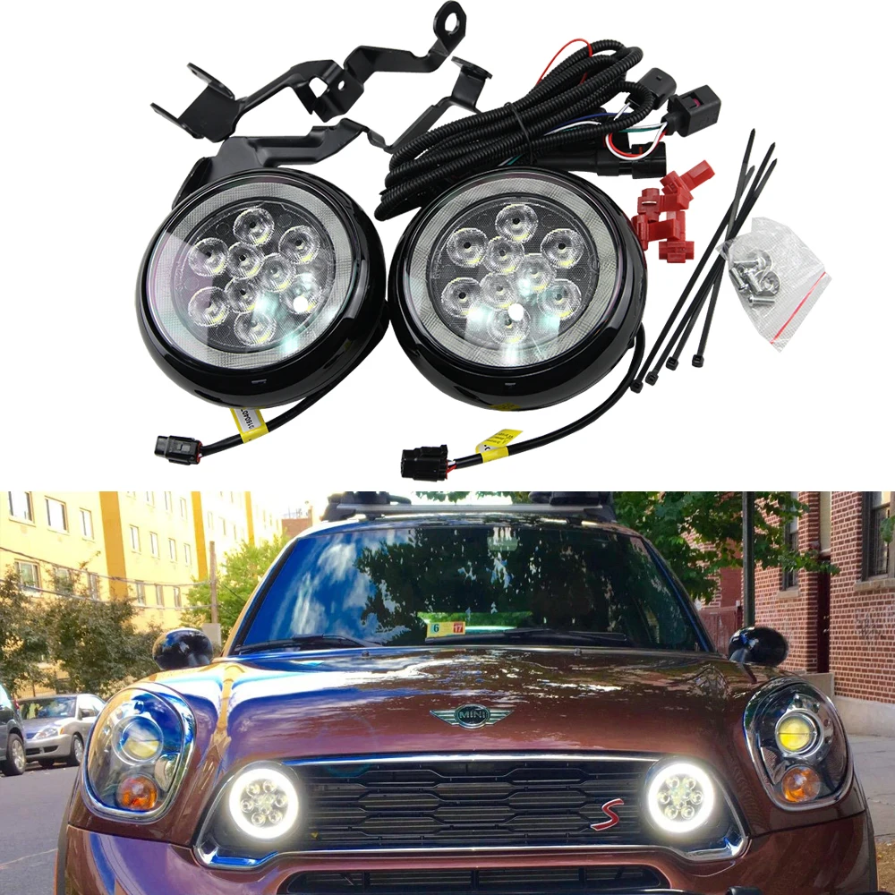 2PCS LED Rally Light Halo Ring DRL Daytime Running Lamp Additional Headlight For R55 Clubman R56 07-14 R57 09-15 R58 Coupe R59
