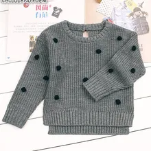 Свитер для маленьких девочек; сезон осень-зима; свитера для мальчиков с помпонами; кардиган для маленьких девочек; вязаная одежда для малышей; пуловеры для младенцев