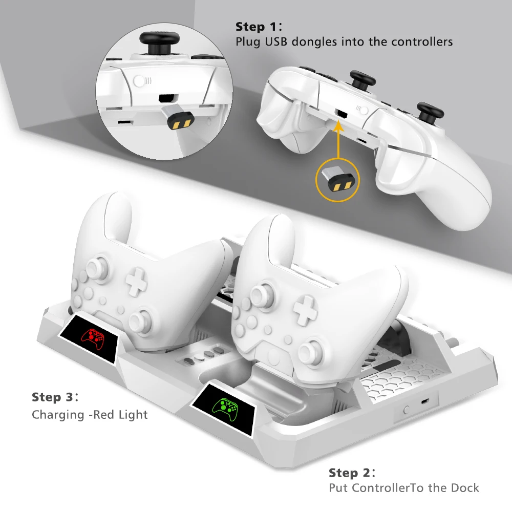OIVO охлаждающая вертикальная подставка двойной контроллер зарядная док-станция для Xbox ONE игры хранение зарядное устройство для Xbox ONE/S/X консоли