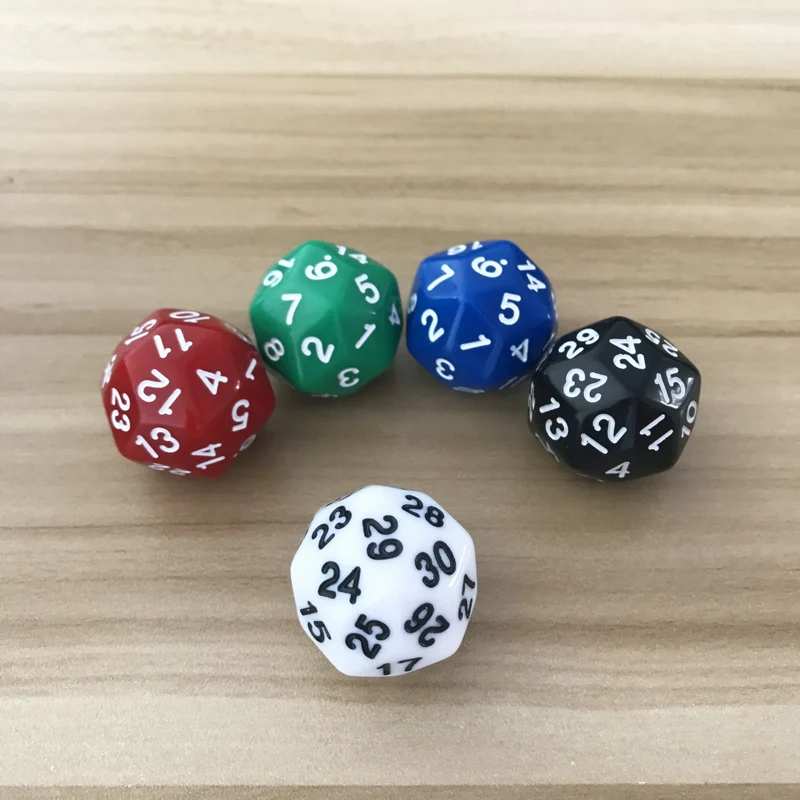D30 Thirty-surface 25mm Digital Dice Quality Colour Acrylic Rounded Corners Originality Dice Set 1Pcs/Lot acrylic dice game dice dice set
