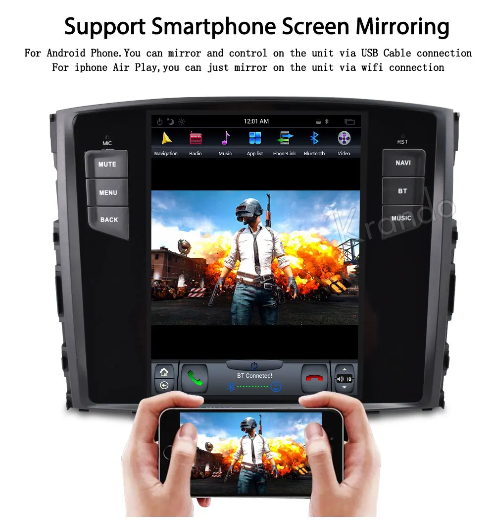 Best Krando Android 8.1 10.4" Tesla Vertical touch screen car radio player GPS For Mitsubishi Pajero V97 2006-2015 multimedia system 4 Best Krando Android 8.1 10.4" Tesla Vertical touch screen car radio player GPS For Mitsubishi Pajero V97 2006-2015 multimedia system 4