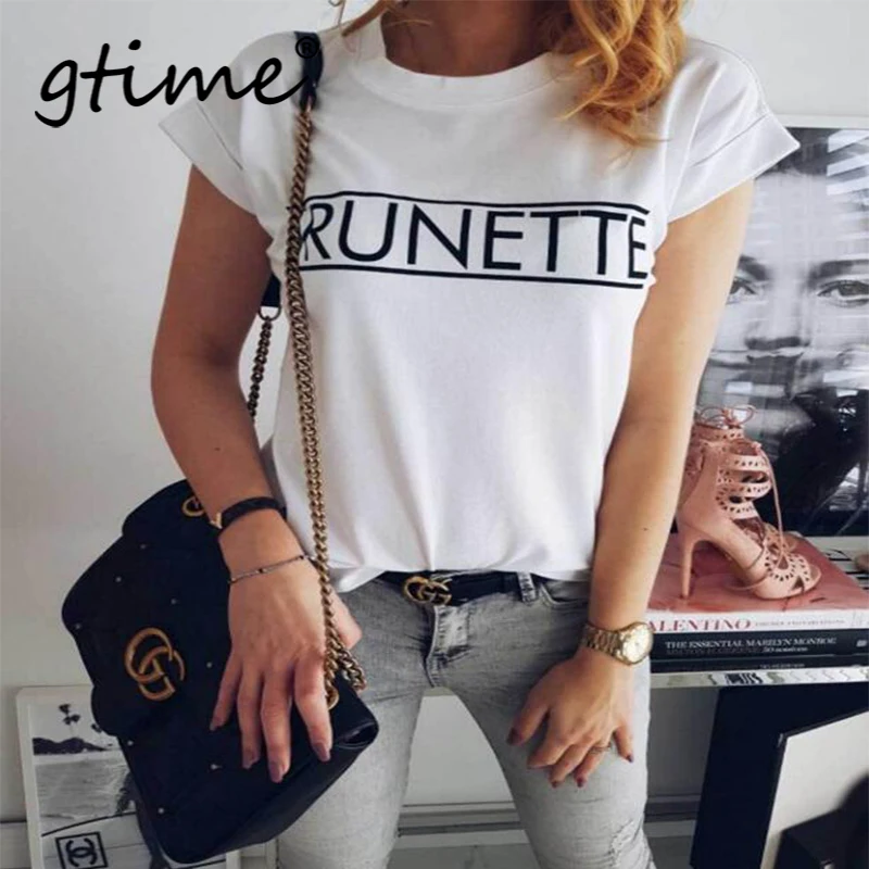 Gtime Dropshipping Мода женская с короткими рукавами базовая летняя футболка
