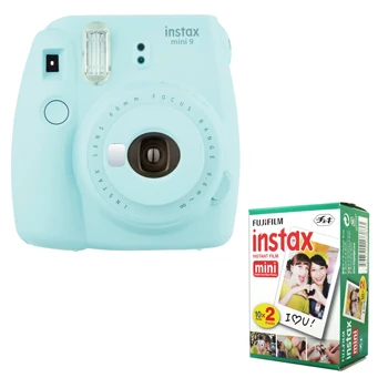 Fujifilm Instax Mini 9 мгновенная фотокамера серии+ Fuji Instax Mini белый край мгновенная пленка 20 листов - Цвет: Ice Blue