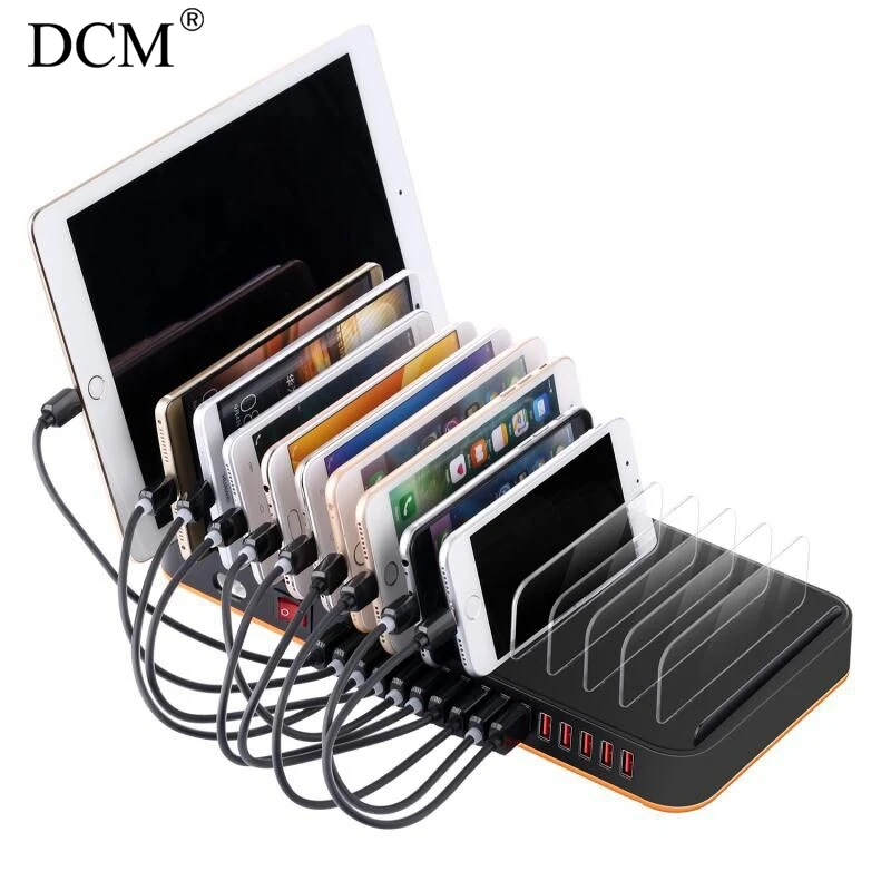 

2018 15 Ports USB Charger 75W With Stand Holder Black Multi-port Desktop Charging Station For Mobile Phone Tablet iPhone iPad
