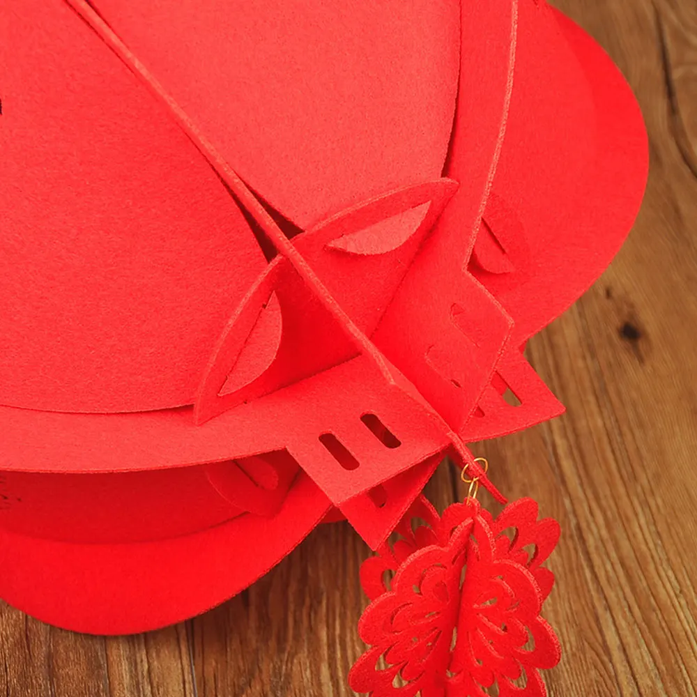 Китайский красный фонарь китайский фонарь висящий красный нетканый тканевые украшения 3D фонарь Весенний фестиваль удача 3D подарок 30 см