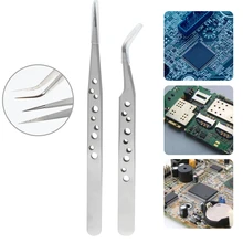 Электроника промышленный Пинцет Антистатическая изогнутая прямая законцовка прецизионные нержавеющие щипцы для ремонта телефонов ручные инструменты