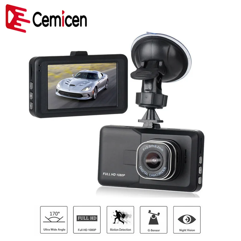 

Cemicen 3.0 Inch FHD 1080P Car DVR IPS Screen Rearview 170 Degree Car Camera Dash Cam Video Recorder Night Vision Registrator