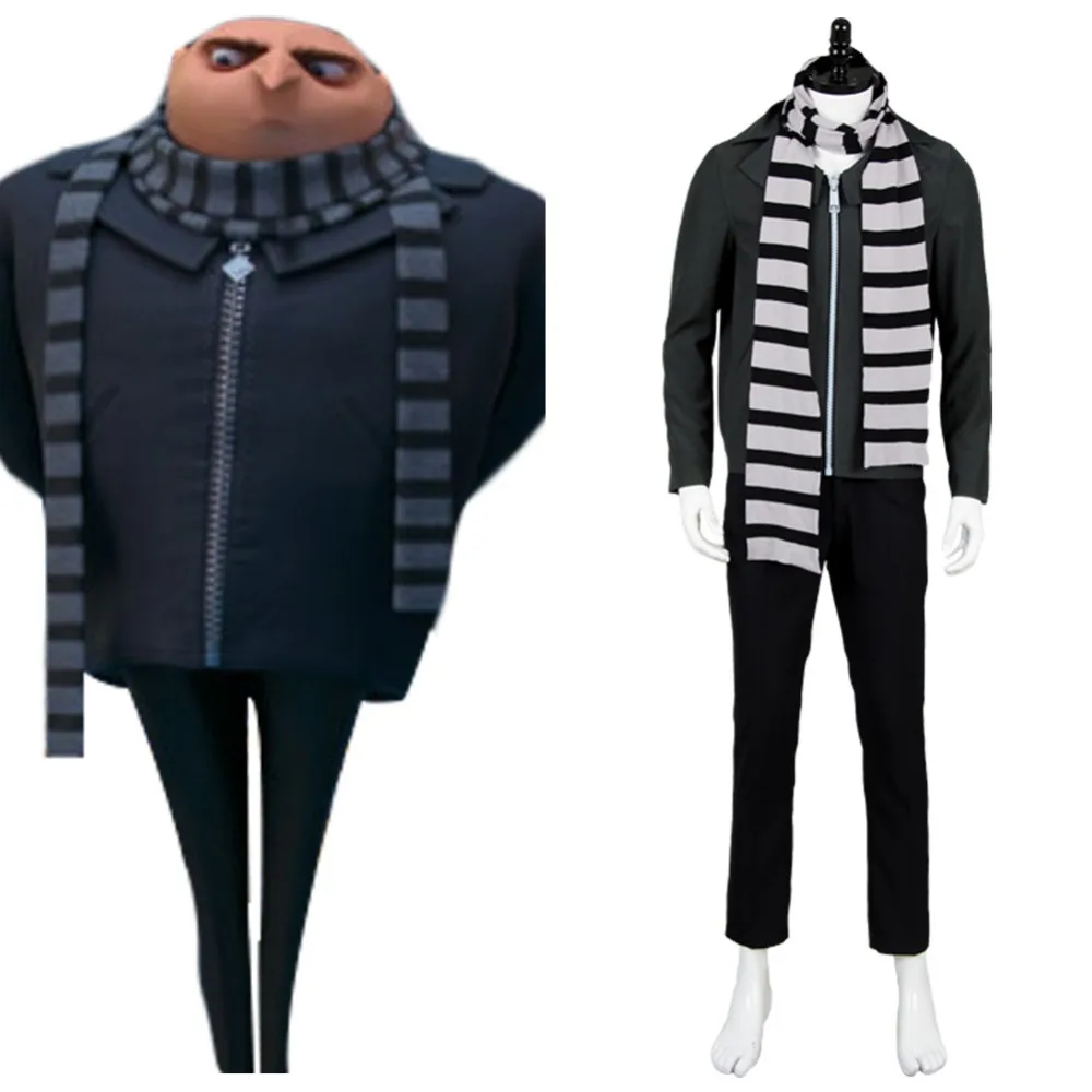 Despicable Me 3 Gru Cosplay Costume Black Suit Full Set Uniform Halloween Party