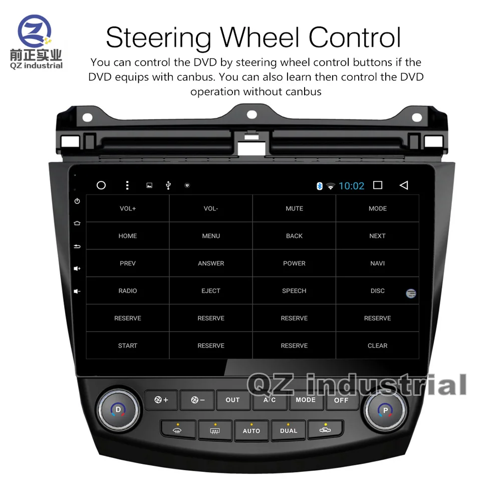 Clearance QZ industrial HD 10.2" 2.5D Android 8.1 T3 for Honda 2004-2007 Accord 7 car dvd player with 3G 4G GPS WIFI BT Radio Navi RDS Map 2