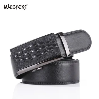 

WEIFERT Men belt Genuine Leather Waist Belt High Quality Metal Belt Buckle