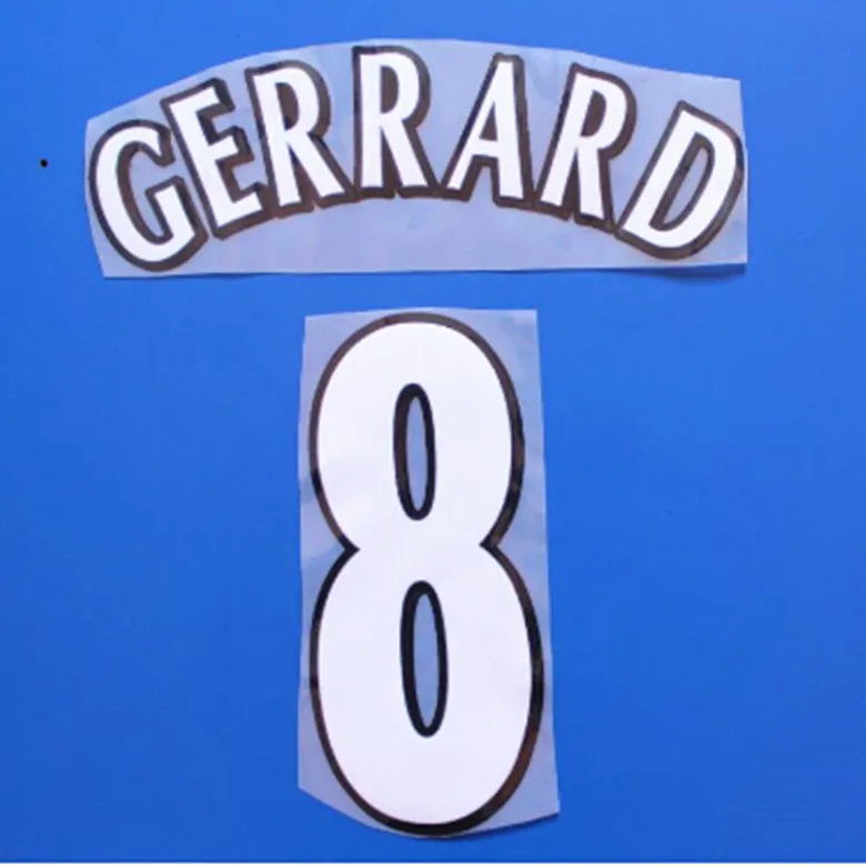 

Liverpool Gerrard #8 PREMIER LEAGUE 04 05 White Name/Number Set CHAMPIONS