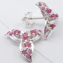 Chanti Международный серебряный rubi драгоценные камни унисекс серьги-шпильки 1,5 см