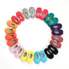 Детские башмачки для малышей, детская обувь, Нескользящие мягкие хлопковые толстые ботинки, носки-тапочки, носки, 12 цветов, 6 размеров, tz05