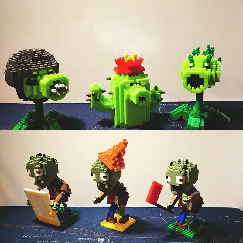 Растения бои зомби Peashooter игрушки; фигурки героев блоки Кирпич мини игрушка персонажи игры подарочные сувениры для мальчиков девочек друзей