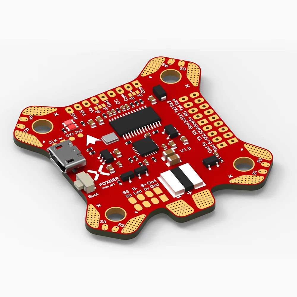 

FOXEER F405 AIO BetaFlight Flight Controller 45*45mm OSD 3-6S Input Maximum current 4*50A PCB BEC STM32F405RGT6 MPU6000