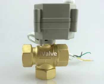 

New 3/4" DN20 110-230VAC Three Way Motorized Brass Ball Valve Normally Closed CR3-03 Electric Ball Valve