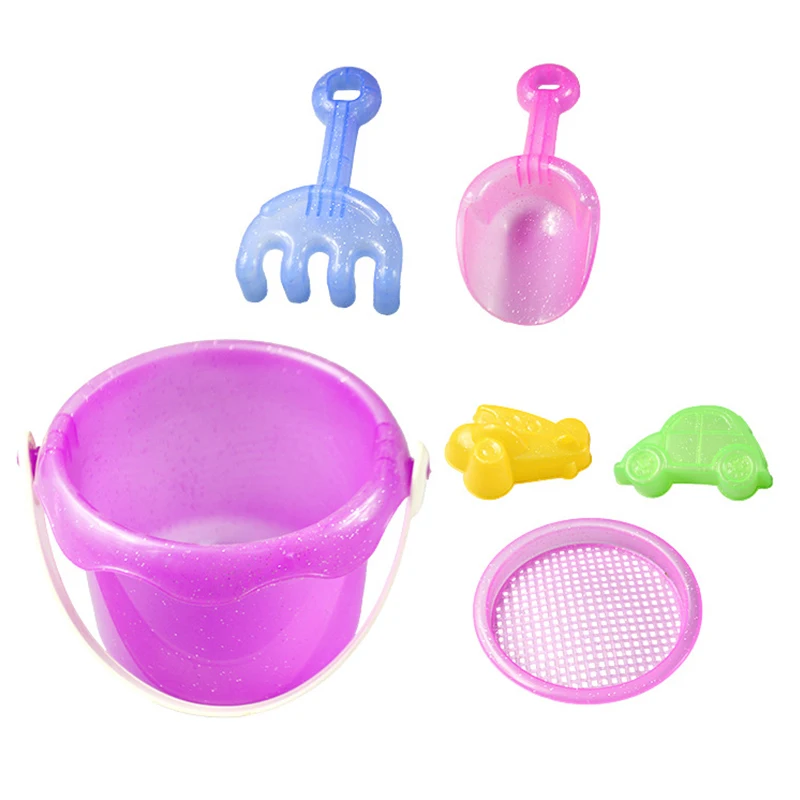 6pcs/set Summer Beach Play Water Sand Toys Transparent Barrel Children