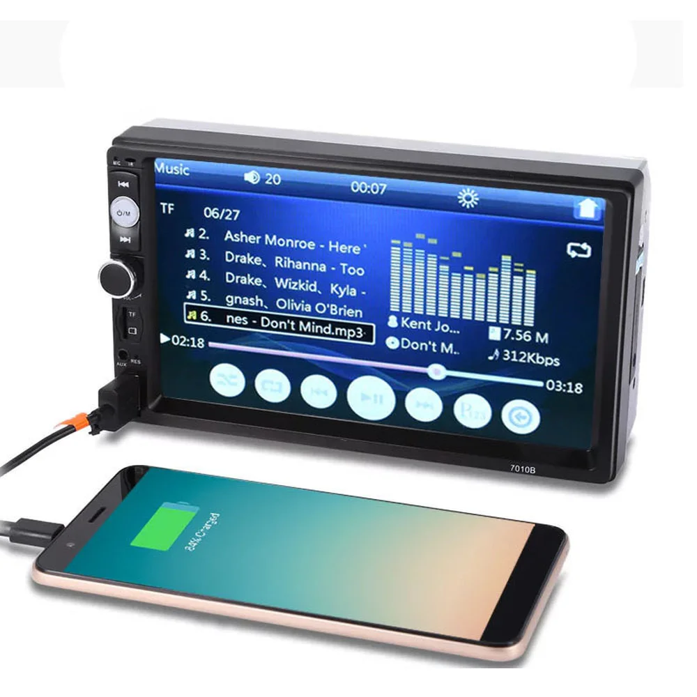 7 &quotHD двойной слиток автомобиля MP5 плеер MP4U дисковая карта Радио Bluetooth Вызов