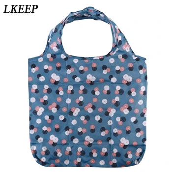 

Small Flowers Shopping Bag Oxford Cloth Handbag Women Bag Waterproof Large Capacity Storage Bag Household Women Shopping Bag