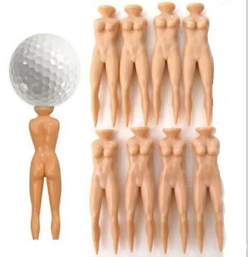 HobbyLane Golf Ball Tee Holder Nude Model Shape Lightweight Plastic Standing Nail Outdoor Golfer Training Aids Accessories 8pcs