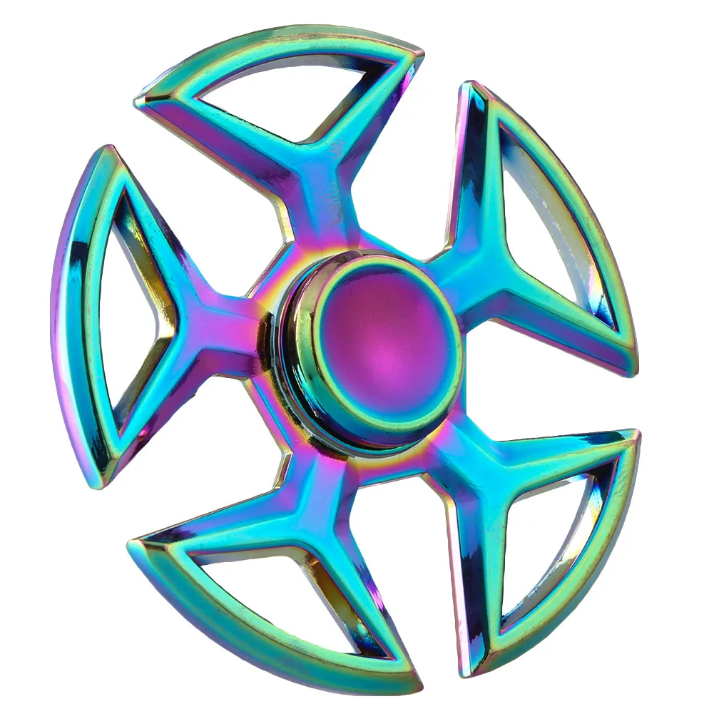 2017 NEW Rainbow Alloy Colorful Gyro Toy Fire Wheel EDC Spinner Fidget Hand Fingertips Focus