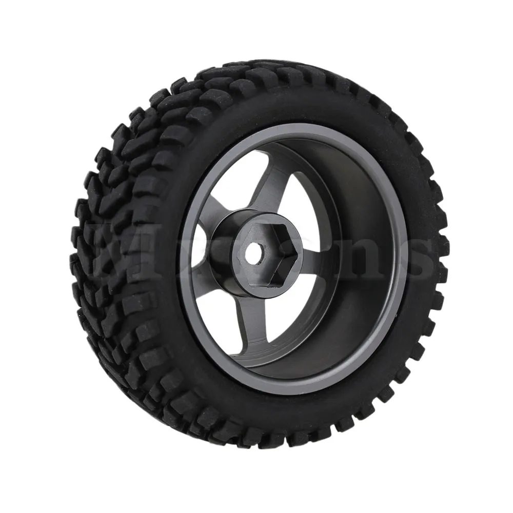 Mxfans 4 x RC1: 10 автомобильные резиновые шины для бороды с серебристо серым сплавом 5