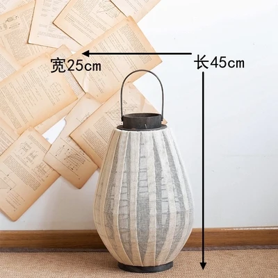 garden decor hurricane white fabric wooden lantern candle holder (7)