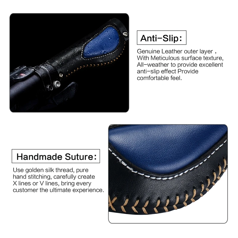 

1 Pair Of Bicycle Imported Leather Handle Sets Mountain Road Anti-Skid Handles Ergonomic Rubber Riding Gloves Bicycle Leather