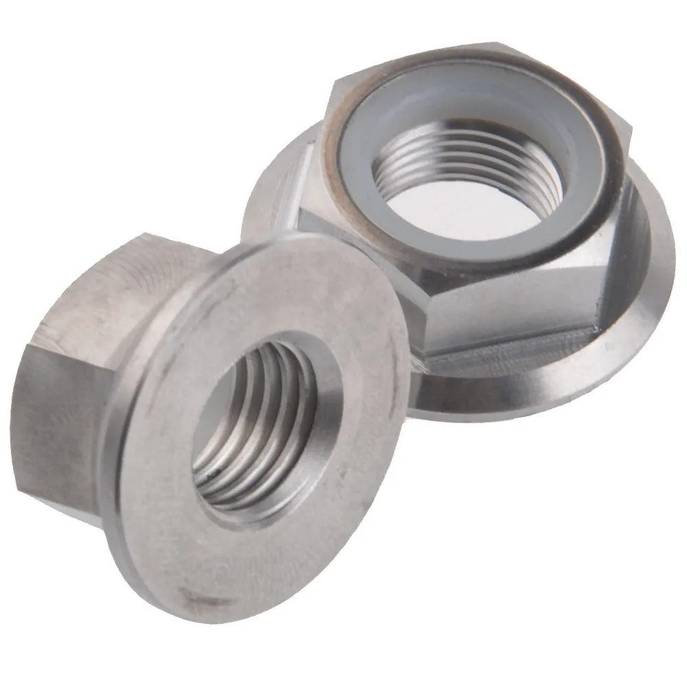2Pcs Titanium Ti TC4 Gr5 M14x1.5 Pitch 1.5mm Sprocket Flange Lock Nut