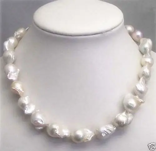

Free Shipping >> AAA+ Rare Huge 15-25MM WHITE SOUTH SEA BAROQUE KESHI AKOYA PEARL NECKLACE 18