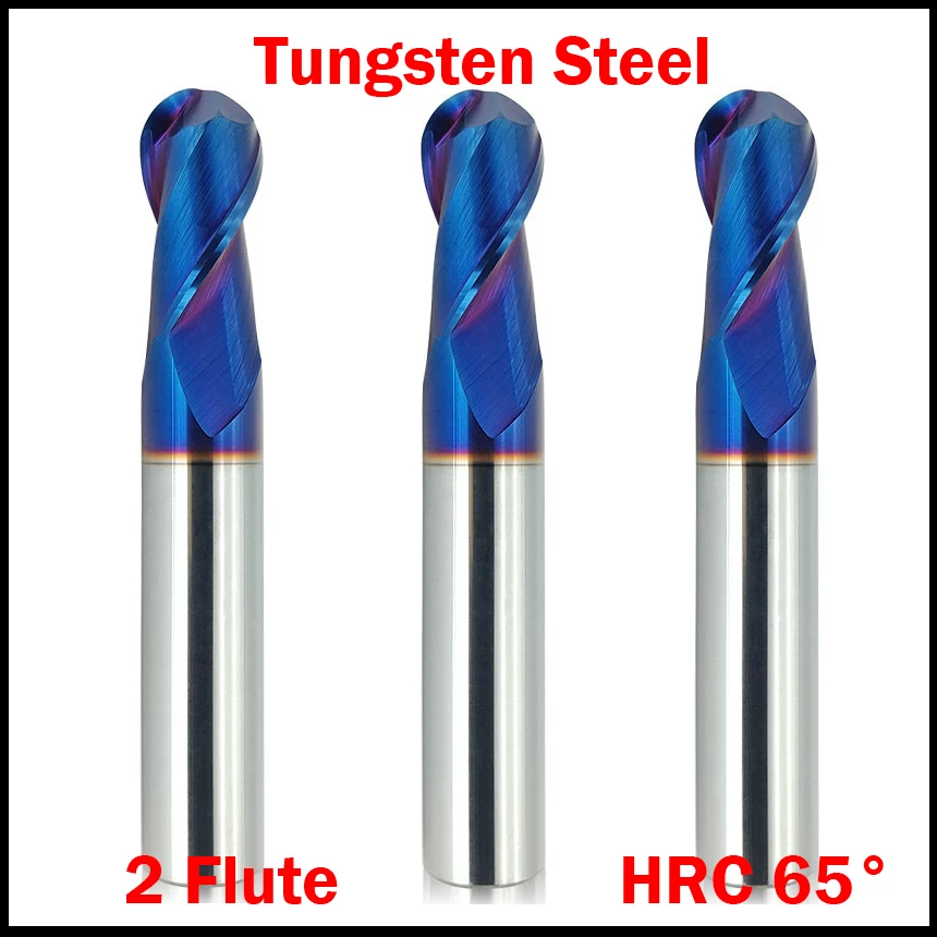 R3mm R4mm R5mm R6mm HRC65 2 Флейта Вольфрамовая твердосплавные ЧПУ Бит режущего инструмента