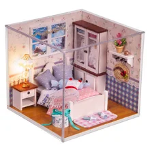 Кукольный дом мебель Diy Миниатюрный пылезащитный чехол 3D деревянный дом Miniaturas ревелляции кукольный домик Каса театр теплый дом