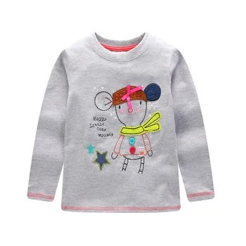 

Girls Shirts Cotton Letter Girl Cartoon Embroidery Long Sleeve Shirt Baby Blouse Kids Clothing Shirt 2 3 4 5 6 Years Girl Tops
