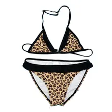 Новинка года; купальный костюм для девочек; комплект бикини с леопардовым принтом; детские купальные костюмы для девочек; бикини для маленьких девочек; купальный костюм из 2 предметов; детский купальный костюм