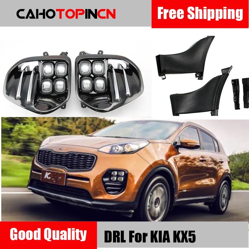 

OEM LED Fog Light Lamp Daytime Running Light Set For KIA Sportage QL kx5 2016 2017 + Auto Car White LED DRL Light For KIA KX5
