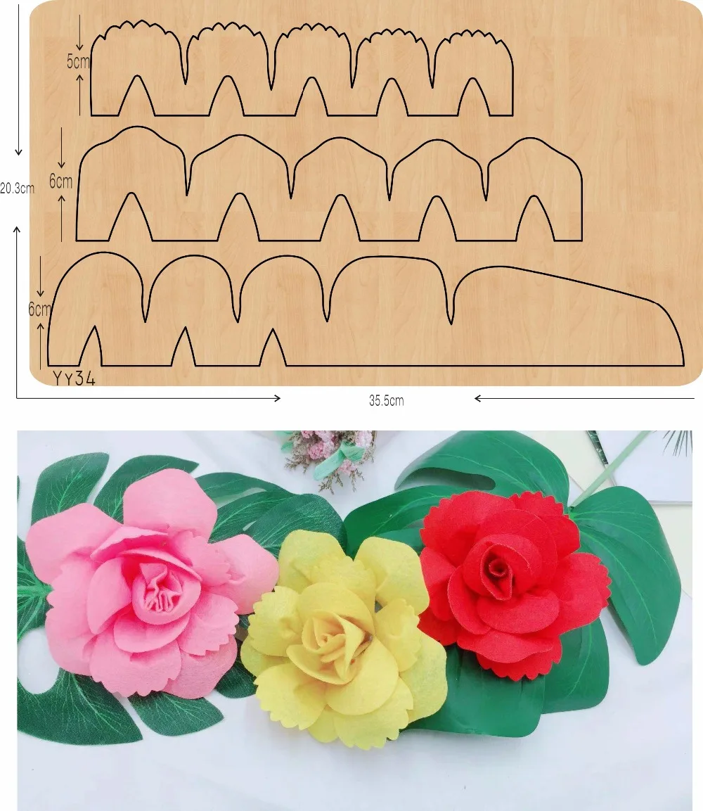 Складывающиеся цветы-3 DIY новые деревянные высечки для скрапбукинга Толщина/15,8 мм/YY34