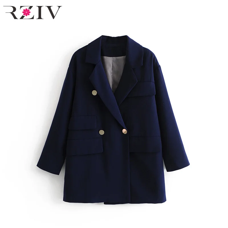 

RZIV Autumn Women's Casual Suit Solid Color Button Decoration Loose Suit