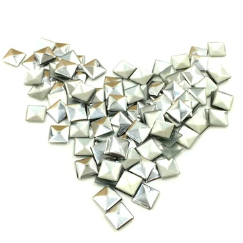 

1000Pcs Punk 3D Square Rivet Studs Cameo Nail Decoration Embellishments Crafts Making 7x7mm, Silver Tone/Gold Tone